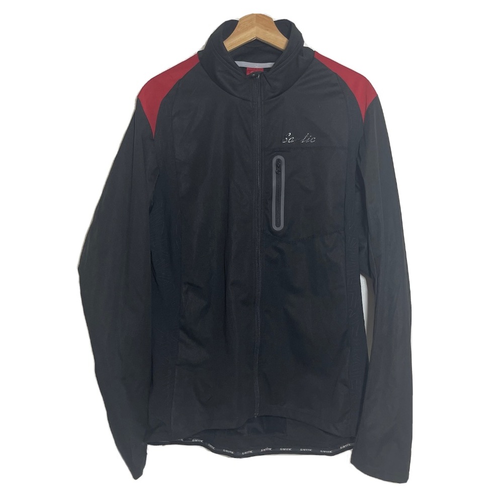 Santic Cycling Jacket Zip Up Long Sleeves Black Sz XL